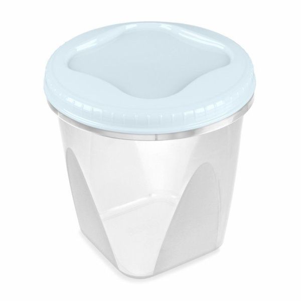 Банка для продуктов 650мл 116*111*111мм пластик ТОНДО с завинчивающейся крышкой светло-голубая С28