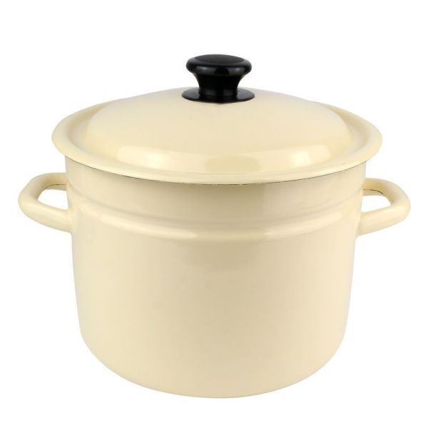 Кастрюля 6л эмаль слон.кость цилиндрическая борт 41804-182-У (4)