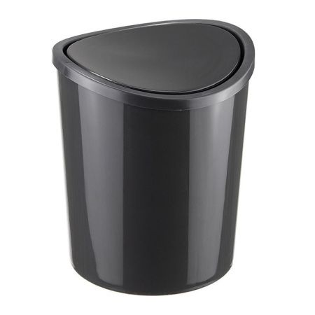 Контейнер для мусора 1,6л Графитовый с подвижной крышкой настольный (24)