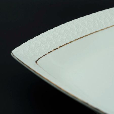 Тарелка глубокая 1130мл 23см керамика СНЕЖНАЯ КОРОЛЕВА квадрат S223723-A (6/24)