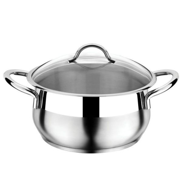 Кастрюля 14л 30*20см нерж.сталь Everest стекл.крышка 3TTCKK1430012 (2)