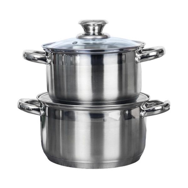 Набор кастрюль 2пр 2,5/3,5л нерж.сталь КВИНТА со стекл.крышками индукция FGN-2.5-3.5 (1)