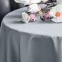 Скатерть 180см полиэстер 88% хлопок 12%  ГЛАДЬ серая 1954-01