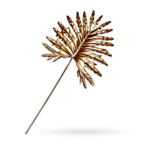 Украшение новогоднее Ветка золотая пальма 70см JC-16837 (500)