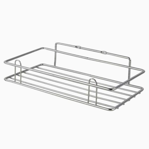 Полка прямая 1 ярусная краш. хром зеркальный с креплениями (вкп-1.1.4/1.1.3) (5)