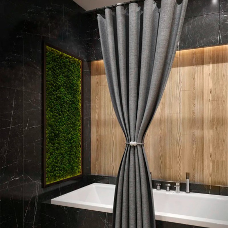 Штора для ванной 180*180см полиэстер серая (50)