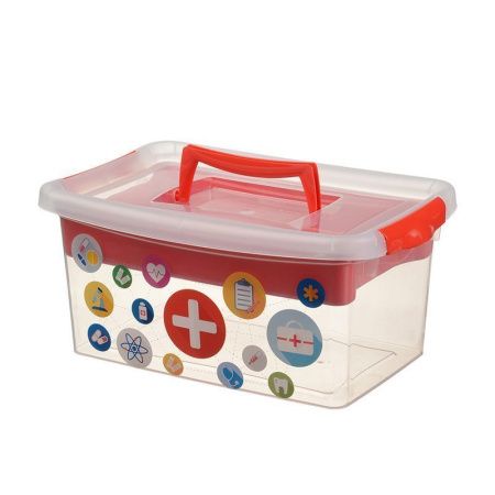 Контейнер для хранения 4л 29*19*13см пластик АПТЕЧКА Красный (11)