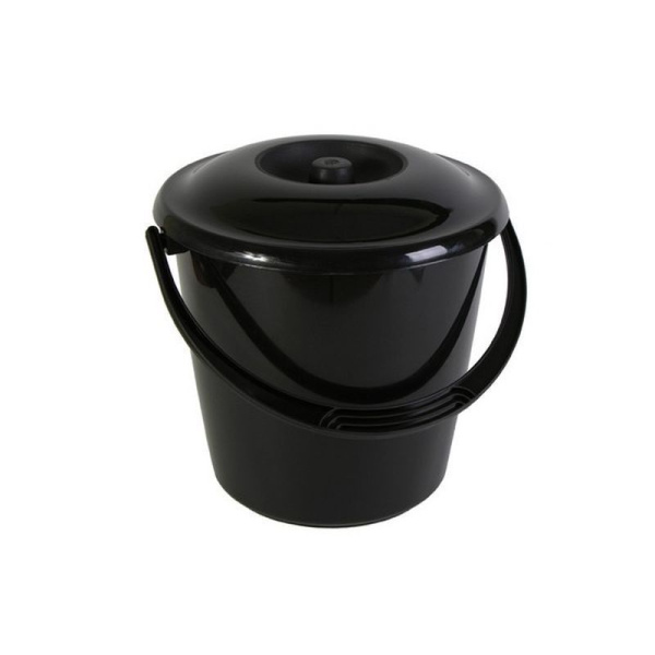 Ведро 10л пластик СОЛО хозяйственное с крышкой С462К (12)