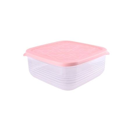 Контейнер пищевой 2,7л пластик Flexo розовый квадратный (18)