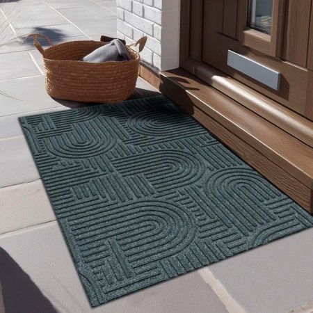 Коврик придверный полиэстер/ПВХ 50*100см влаговпитывающий ЛАБИРИНТ icarpet  с тиснением серый 01 S