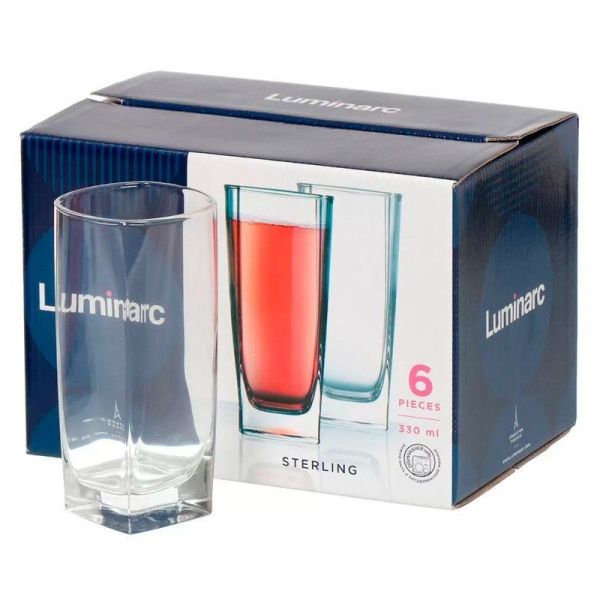 Стаканы набор 6шт 330мл стекло СТЕРЛИНГ высокие (4)