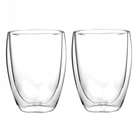 Стаканы с двойными стенками набор 2шт 300мл стекло (24)