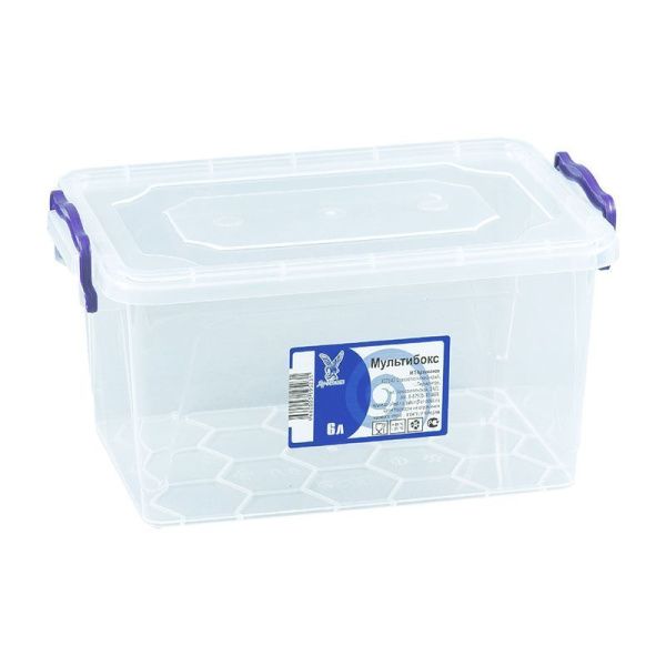 Контейнер пищевой 6л 30,5*20*15,5см пластик МУЛЬТИБОКС прозрачный (40)