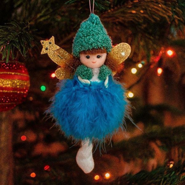 Игрушка новогодняя на елку ФЕЯ 20*9*7см голубая JC-16778 (240)