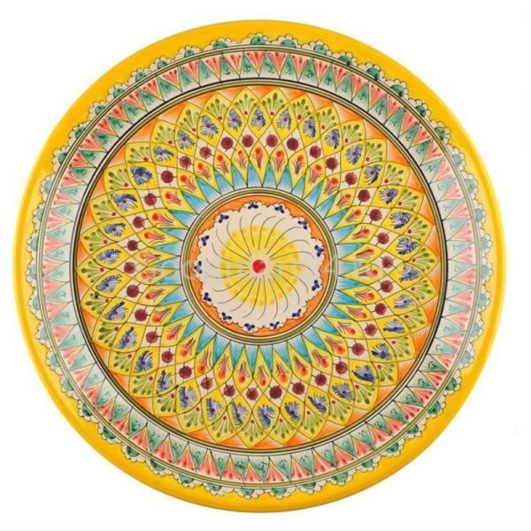 Блюдо (ляган) 19см керамика желтый (60)