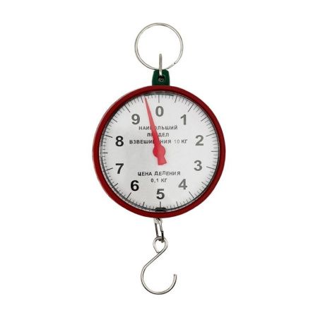Весы безмен бытовые круглые металл/пластик 10кг (300)