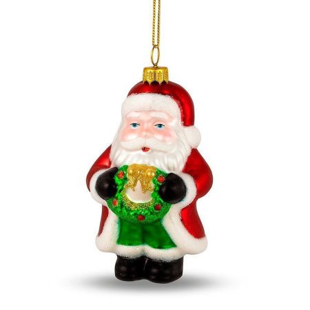 Игрушка новогодняя на елку ДЕД МОРОЗ 9,5*5,5*5см стекло (96)JC-17174