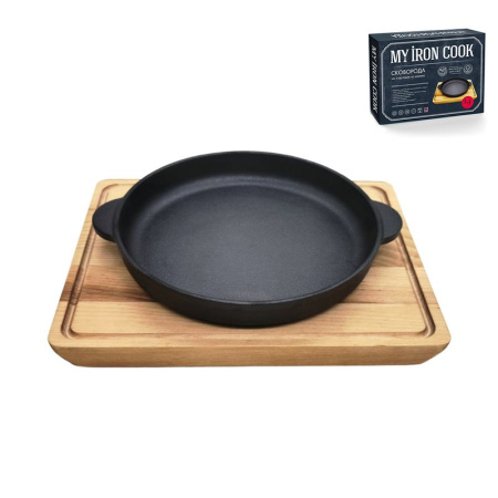 Сковорода 16см чугун с 2 ручками на подставке TM MY REAL IRON COOK MC2160W (1)