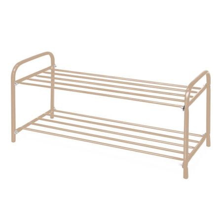 Полка для обуви 2 секции 360*330*800мм металл КОМФОРТ низкая бежевый металлик ЭТК2 (1)
