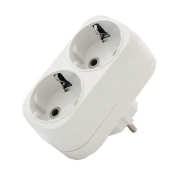 Разветвитель (двойник) пластик с заземлением 16А