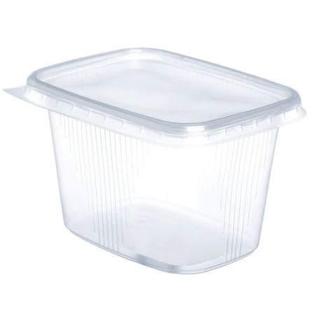 Контейнер одноразовый 350мл полистирол прямоуг. прозрачный с крышкой СтироПласт 139*102 (1000/20)