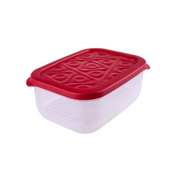 Контейнер пищевой 1,9л пластик Flexo красный прямоугольный (28)