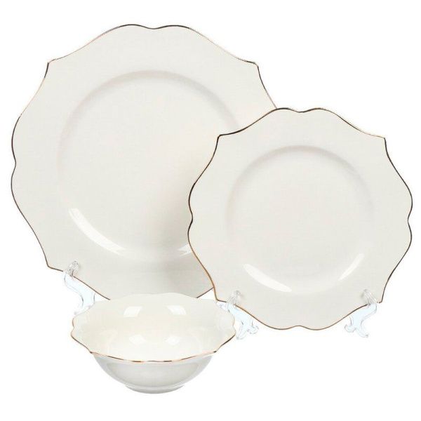 Столовый набор 12пр фарфор отводка золотом Belle подар.уп. (2)