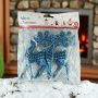 Игрушки новогодние на елку ОЛЕНЬ набор 2шт 14*6см пластик синий OSHR20-313/JC-16472 (800)