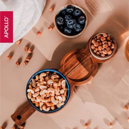 Менажница 3 секции 60/120/160мл керамика Breeze на дер.подставке 35*12*8см BRZ-03 (12)