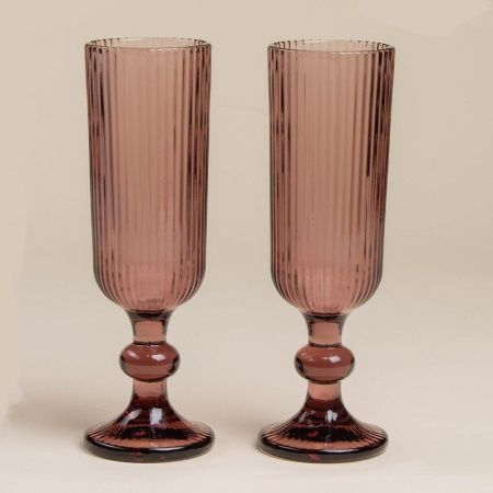 Бокалы для шампанского набор 2шт 150мл стекло МОДЕРН розовый 18,5*5,5см