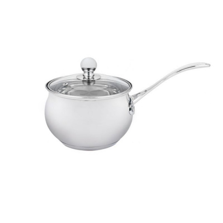 Ковш 2,1л нерж.сталь Apple стекл.крышка 16см WR-1287 Premium (12)