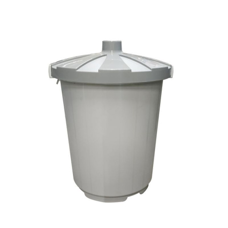 Бак для мусора 105л 59*56,5*75см пластик серый с крышкой (8)