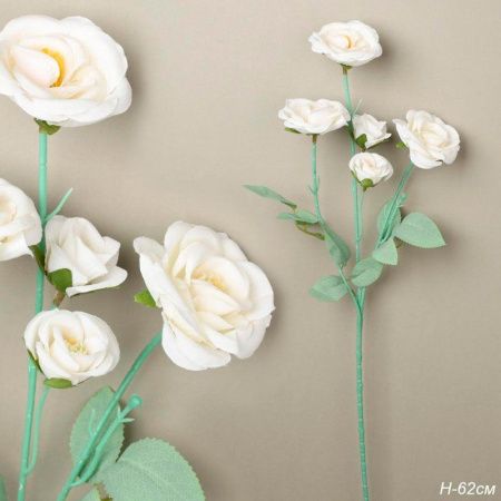 Цветы искусственные 5 белых бутона 62см ZHQ-6 (200)