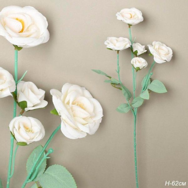 Цветы искусственные 5 белых бутона 62см ZHQ-6 (200)
